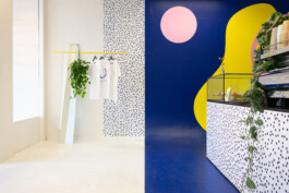 Geometric shapes and dynamic patterns create a visually engaging space at One for the Road before matter, architecture & interior design studio Frankfurt am Main